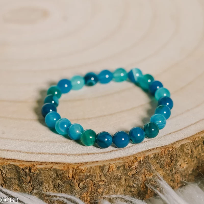 Bracelet Agate Bleue 8 mm