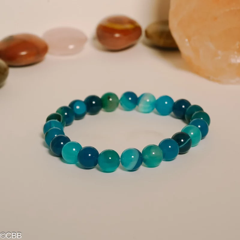 Bracelet Agate Bleue 8 mm – Image 4