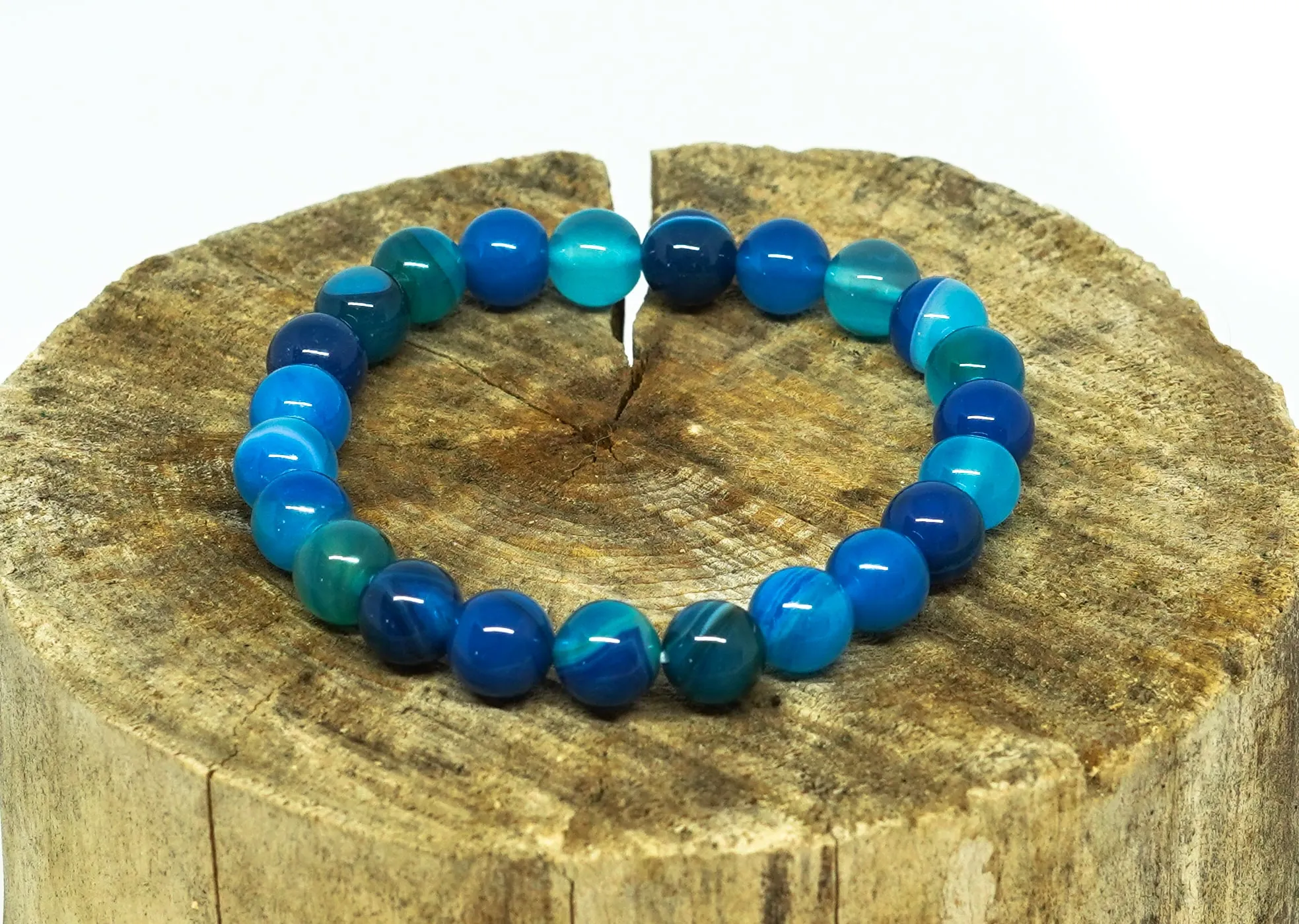 Bracelet Agate Bleue