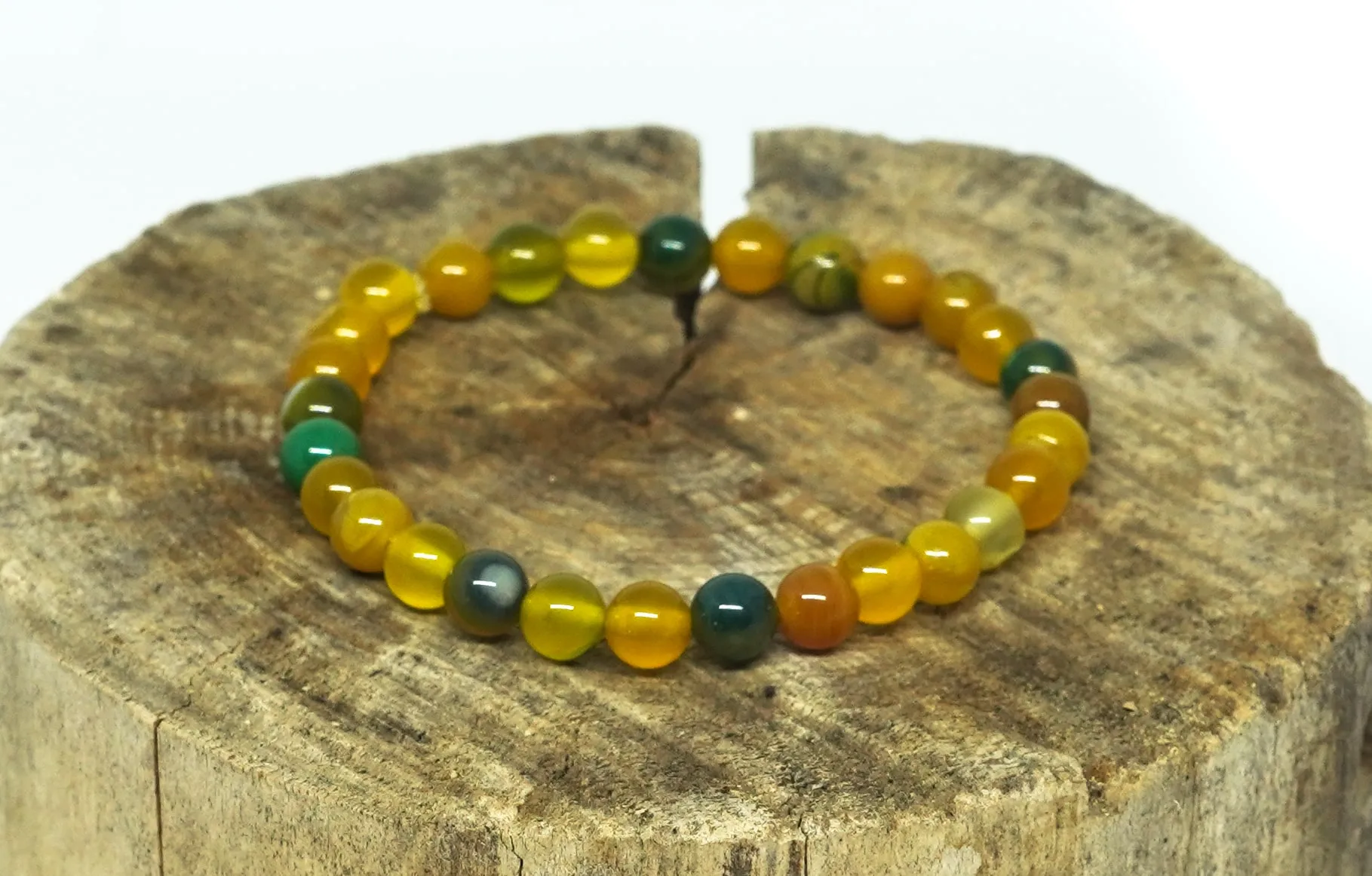 Bracelet Agate Verte et Jaune