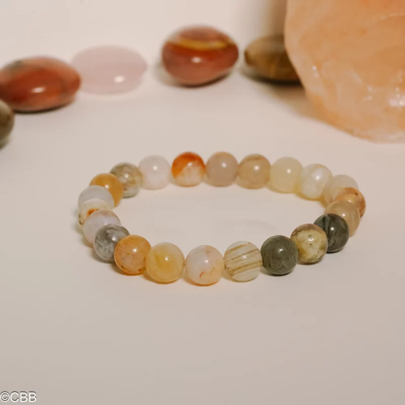 Bracelet Agate Feuille 8 mm – Image 2