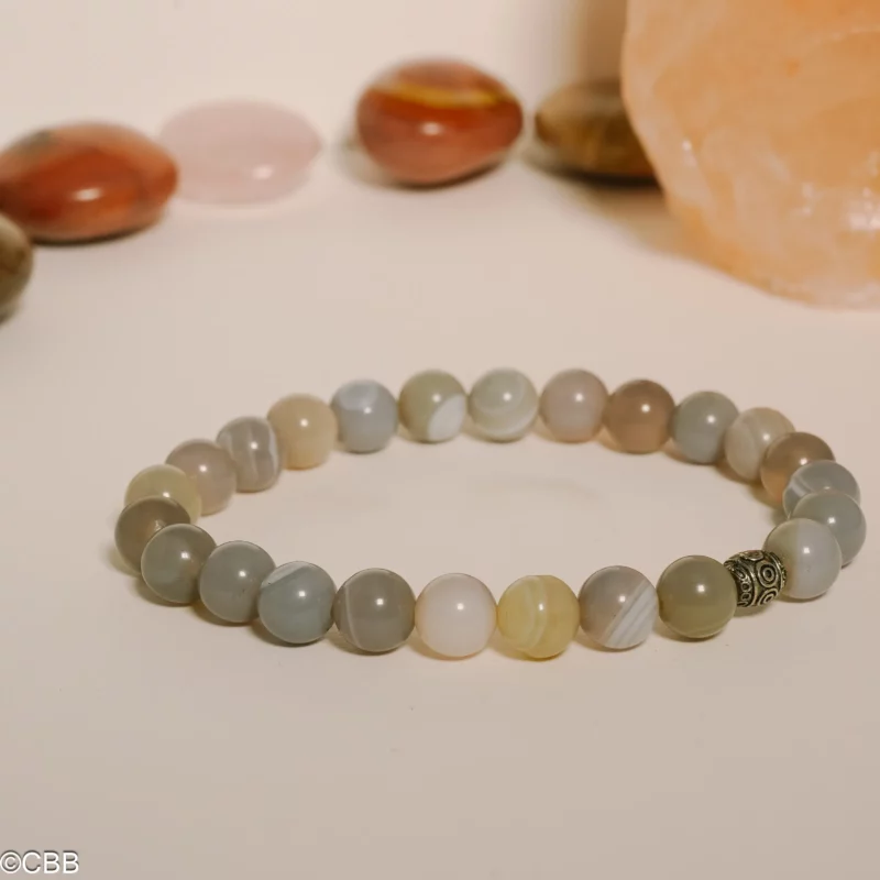 Bracelet Agate Rubanée 8 mm – Image 2
