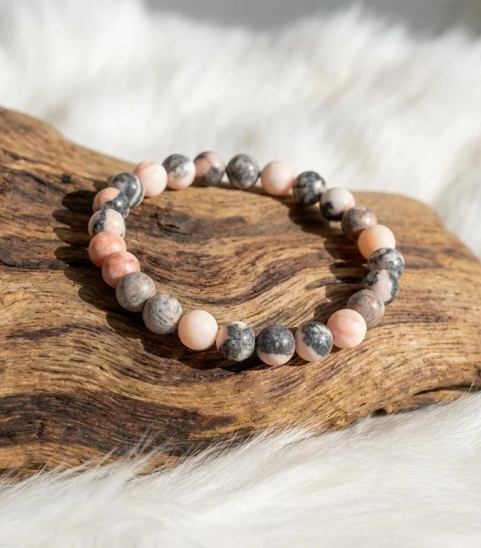Bracelet Jaspe Rose Zébré