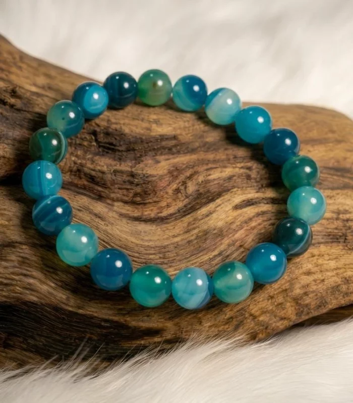Bracelet Agate Bleue