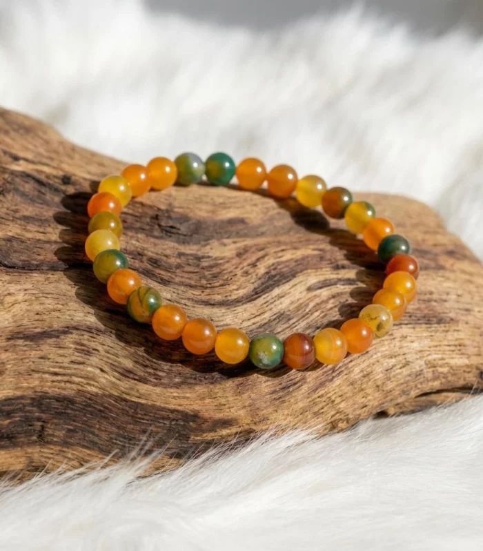 Bracelet Agate Verte et Jaune