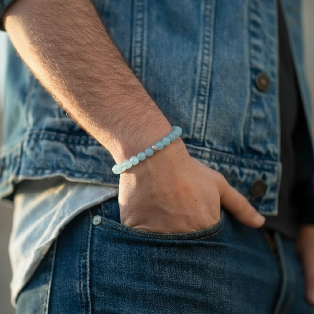 Bracelet Aigue-Marine 8 mm – Image 5