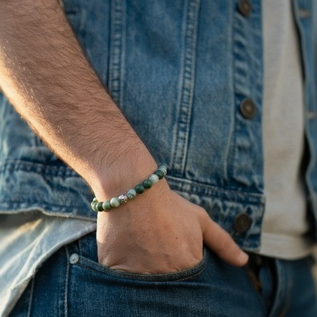 Bracelet Agate Arbre 8 mm – Image 2