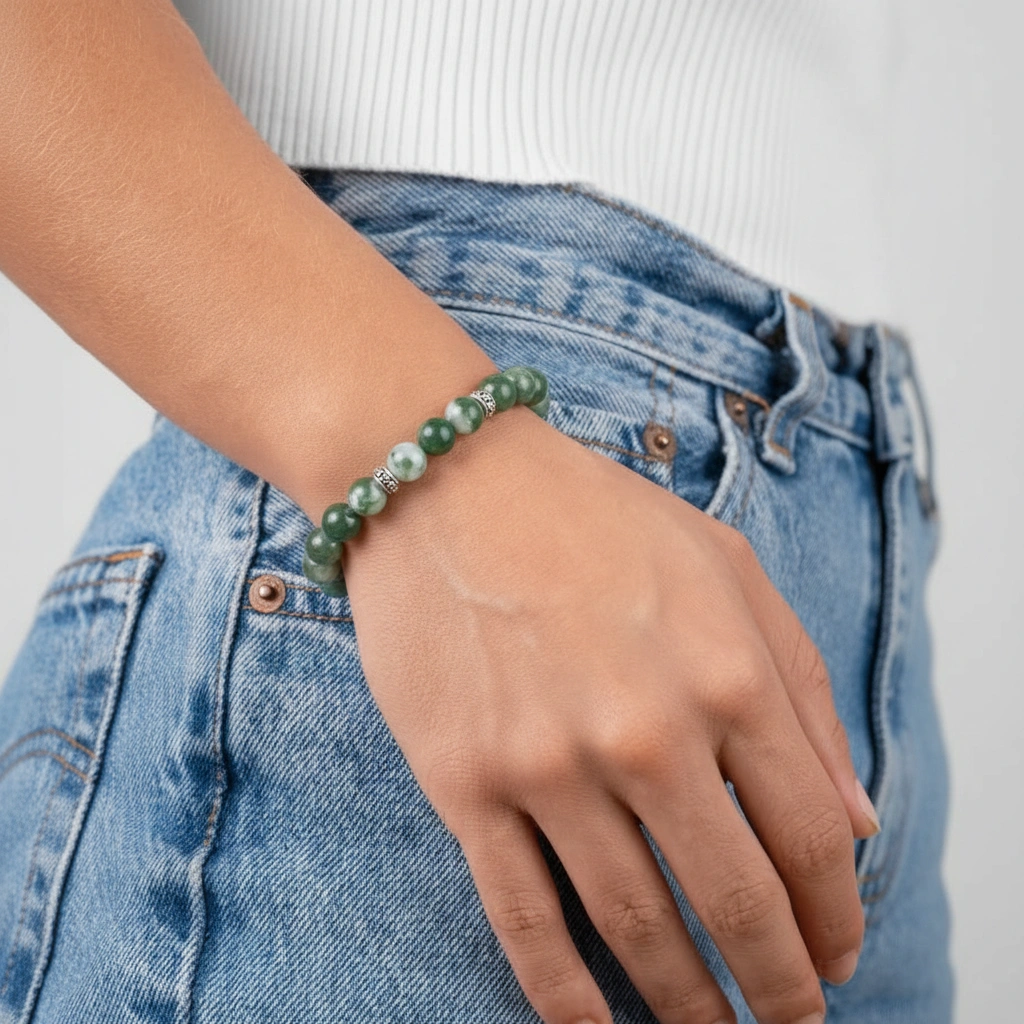 Bracelet Agate Arbre 8 mm – Image 4