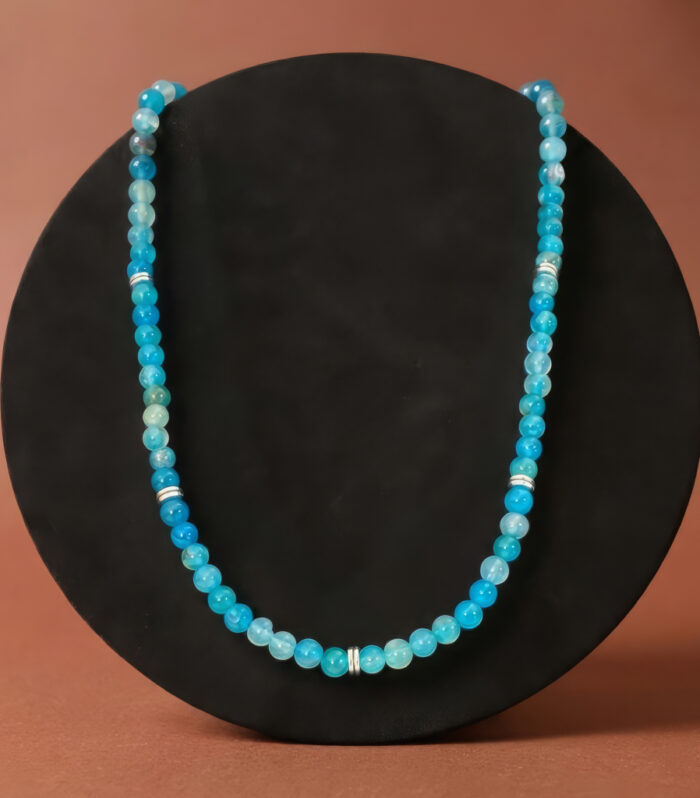 Collier Agate Bleue création uniques