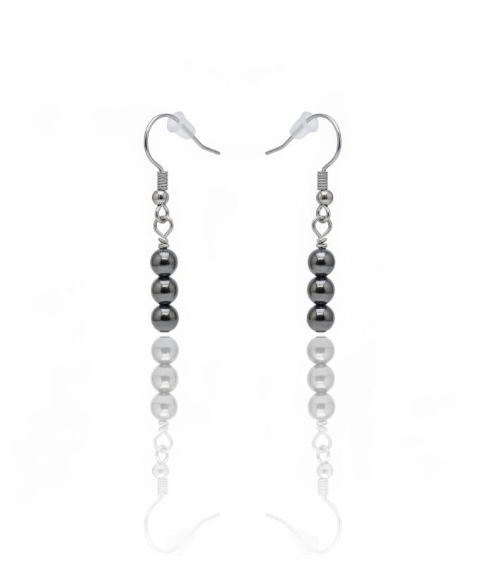Boucle d'oreille artisanale Onyx en 6 mm