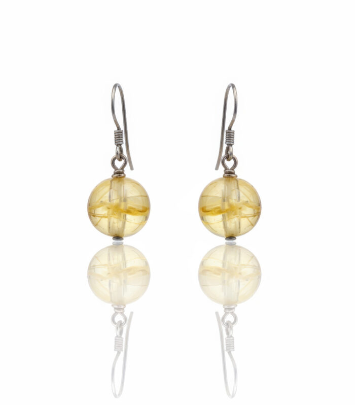 Boucle d'oreille classique Citrine en 8 mm